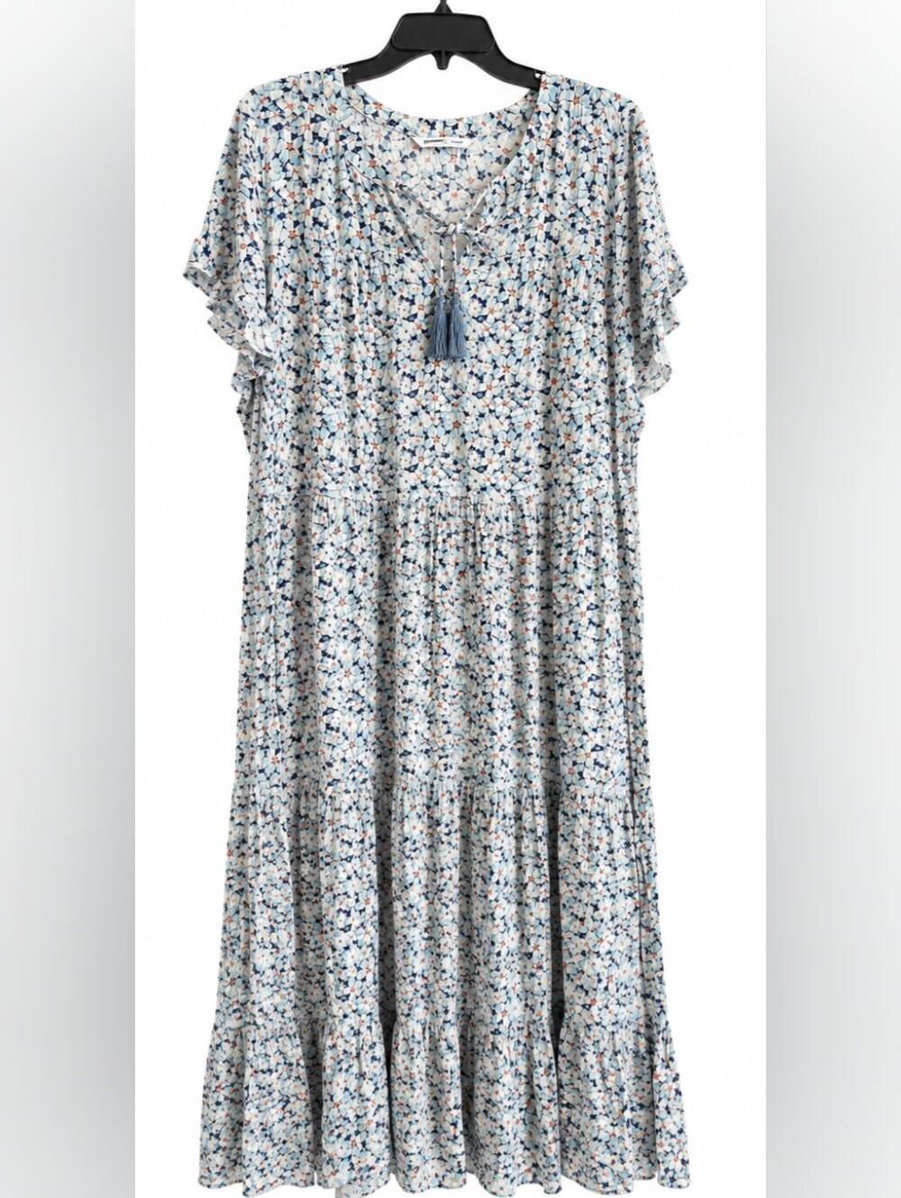 Sonoma Light Blue Floral Tie-Front Dress XXL